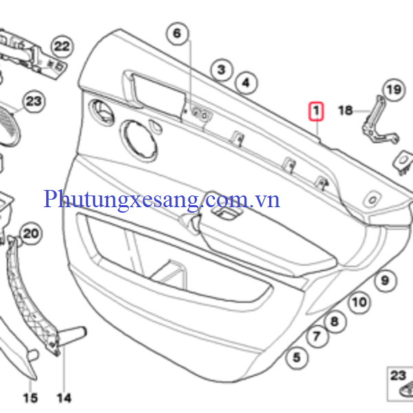 Tappi cánh cửa sau phải BMW X5 E70 màu đen-51429133684