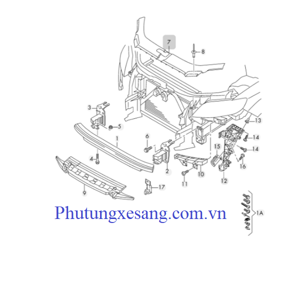 Xương ngang đỡ cản trước Audi Q7 2007-2015-4L0807113A-4L