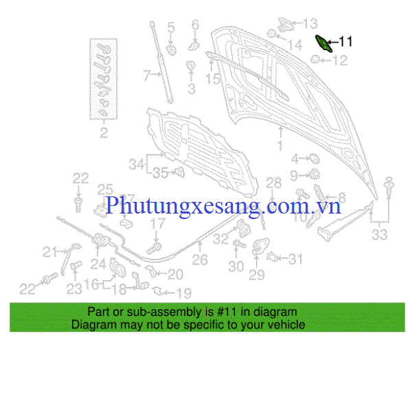 Khóa trên capo phải Audi A3 S3-8V0823186B-8V0823186C-8V0
