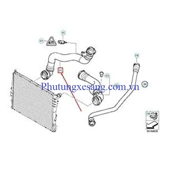 Ống nước làm mát động cơ BMW X5 E70 2006-2-17127537101