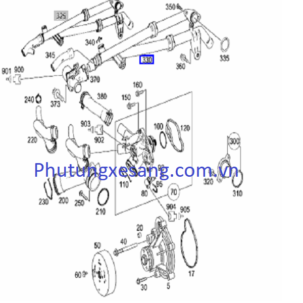 Ống nước làm mát Mercedes C180 C200 C250 E-A2712002452