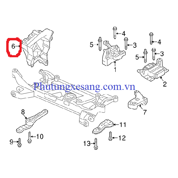 Chân máy phải Audi A3 S3 Q3 TT TTS Volkswagen-06J199207P