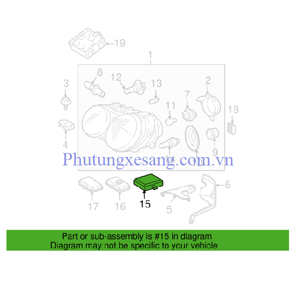 Đèn gầm phải Mercedes ML350 GL450 SL550 R3-A1698201656