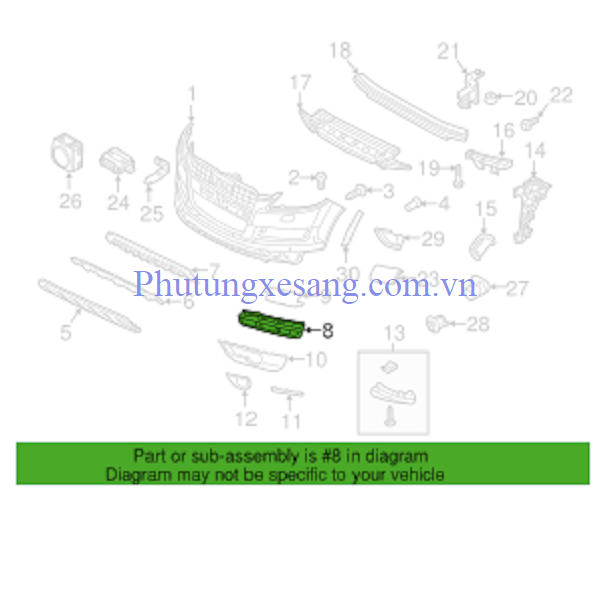Lưới cản trước phải Audi Q7 2010-2015-4L0807682B-4L080768