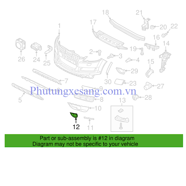 Ốp đèn gầm phải Audi Q7 2010-2015-4L0807490A-4L0807490A