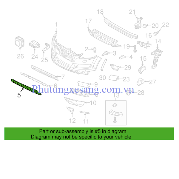 Tấm ốp dưới cản trước Audi Q7 2010-2013-4L0807733B-4L0807