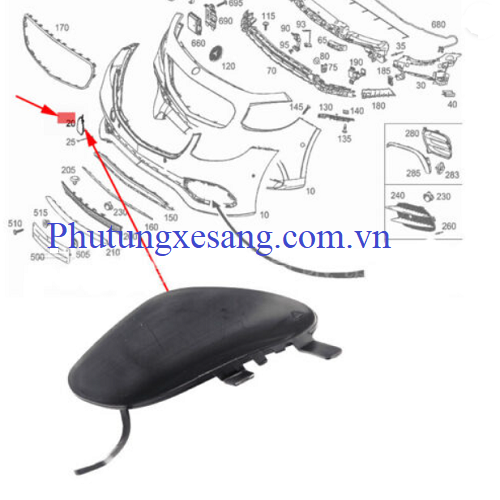 Nắp ốp che cứu hộ Mercedes E250 E300 E350 E400 E450 2017-2020-A2138855200
