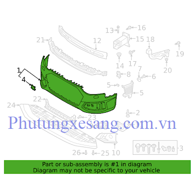 Cản trước Audi A4 2020-2023-8W0807065AS, 8W0807065BA
