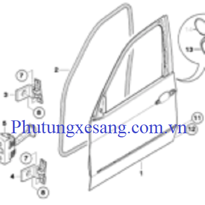 Thân vỏ cánh cửa trước BMW 520i 523i 525i 535i 540i 550i M5 X5 X6 E70 E71 E60 E61-41517176847